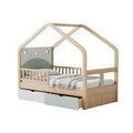 Children's House-Shaped Bed with Storage Drawers