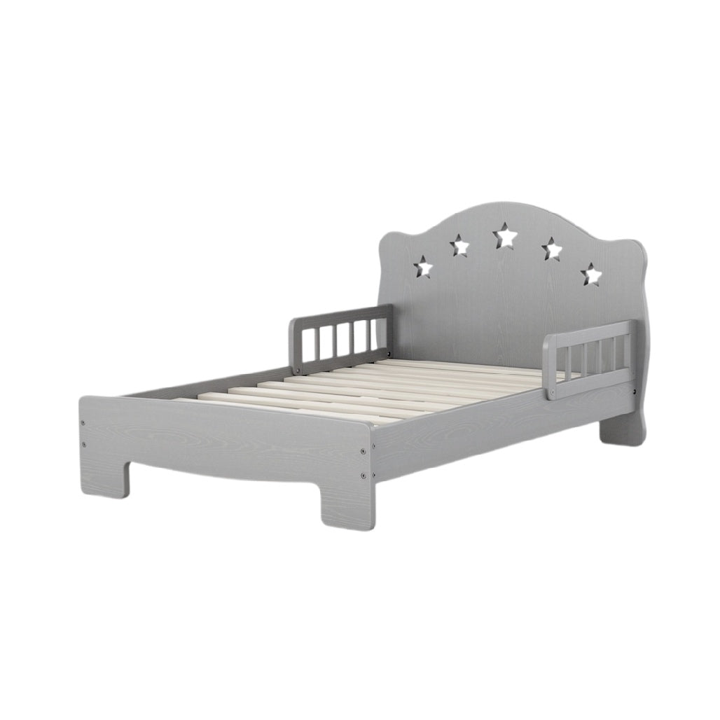 Children's Bed with Star Design in Grey: Safe and Stylish Solution
